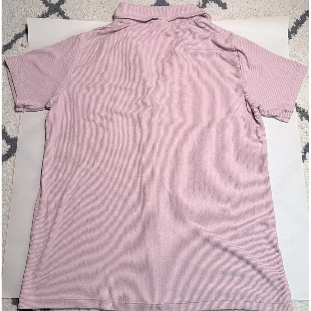 SKIMS Women's M Light Pink Soft Lounge Ribbed Modal Button Down Pajama Sleep Top